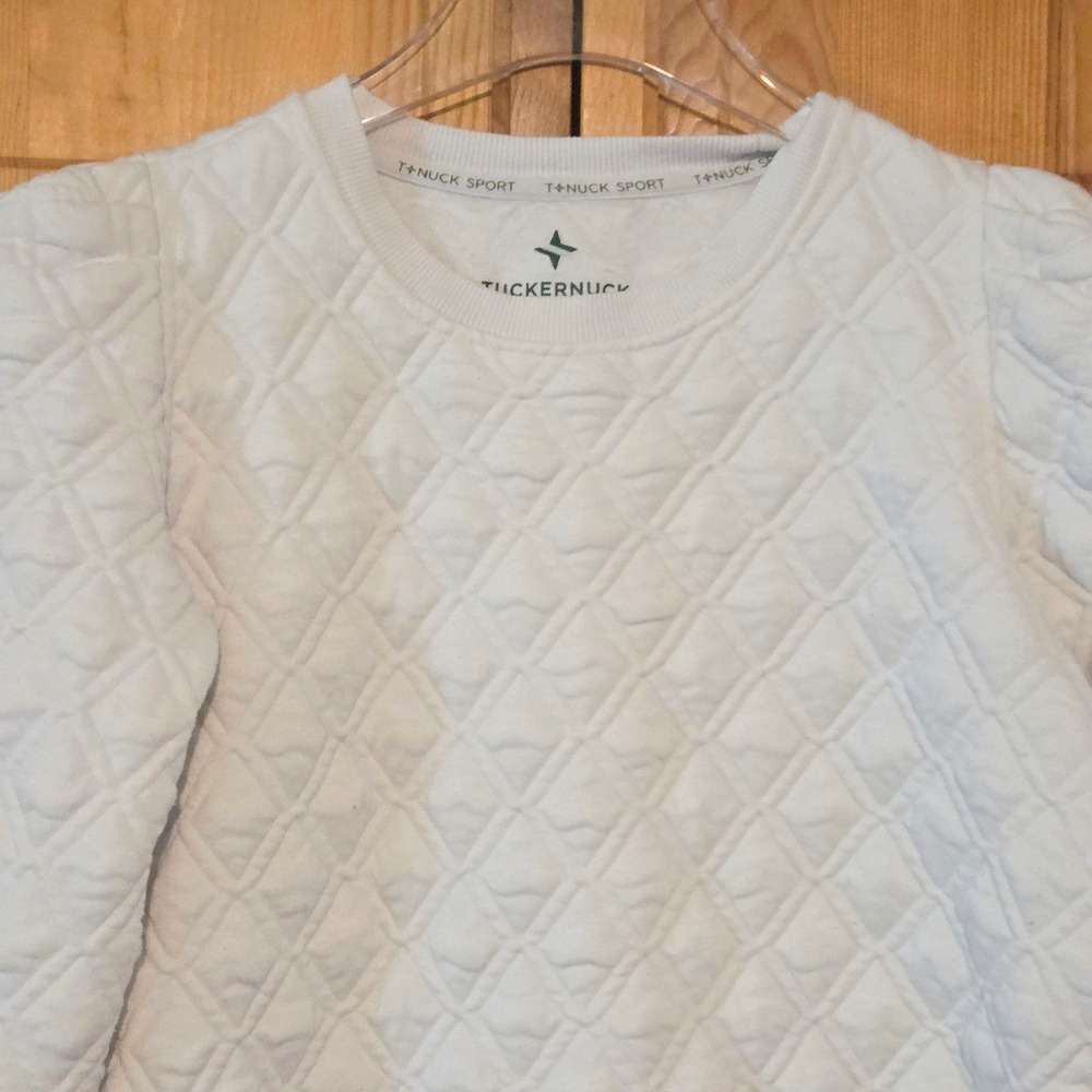 Tuckernuck Quilted Crewneck Sweatshirt in White